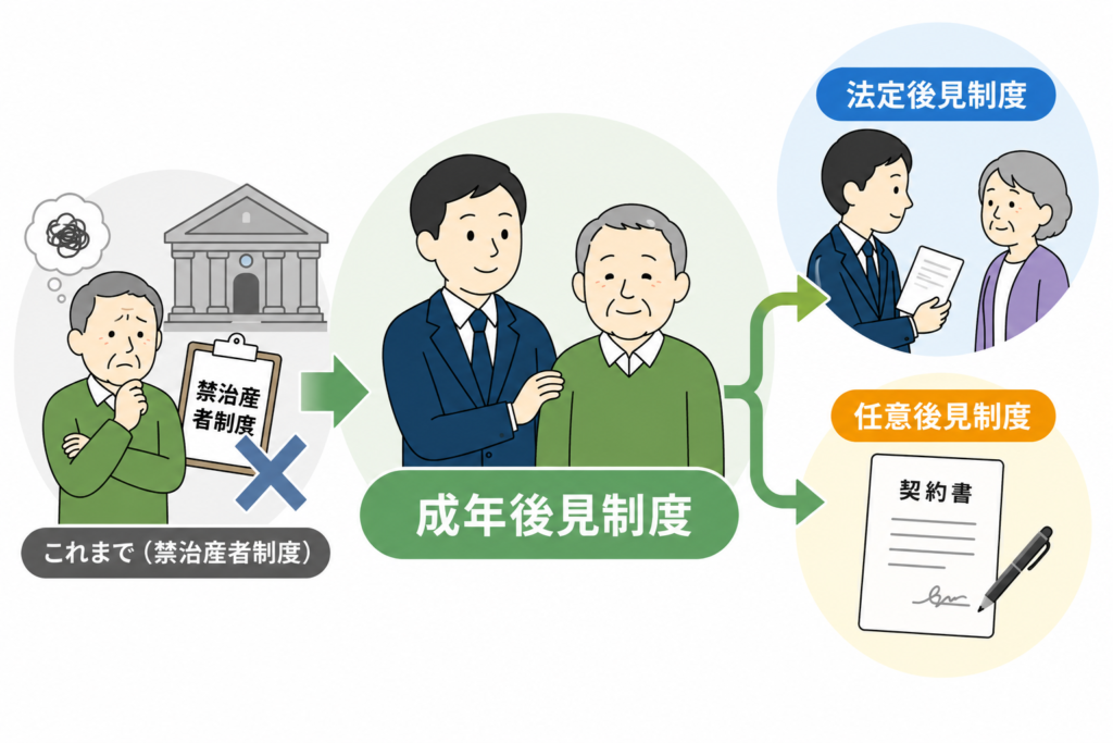 成年後見制度に関するイラスト