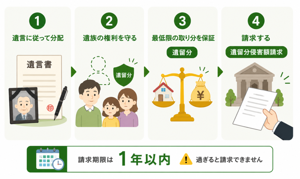 遺留分侵害額請求に関する図解