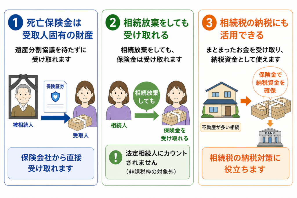 生命保険は相続対策に有効な理由の図解