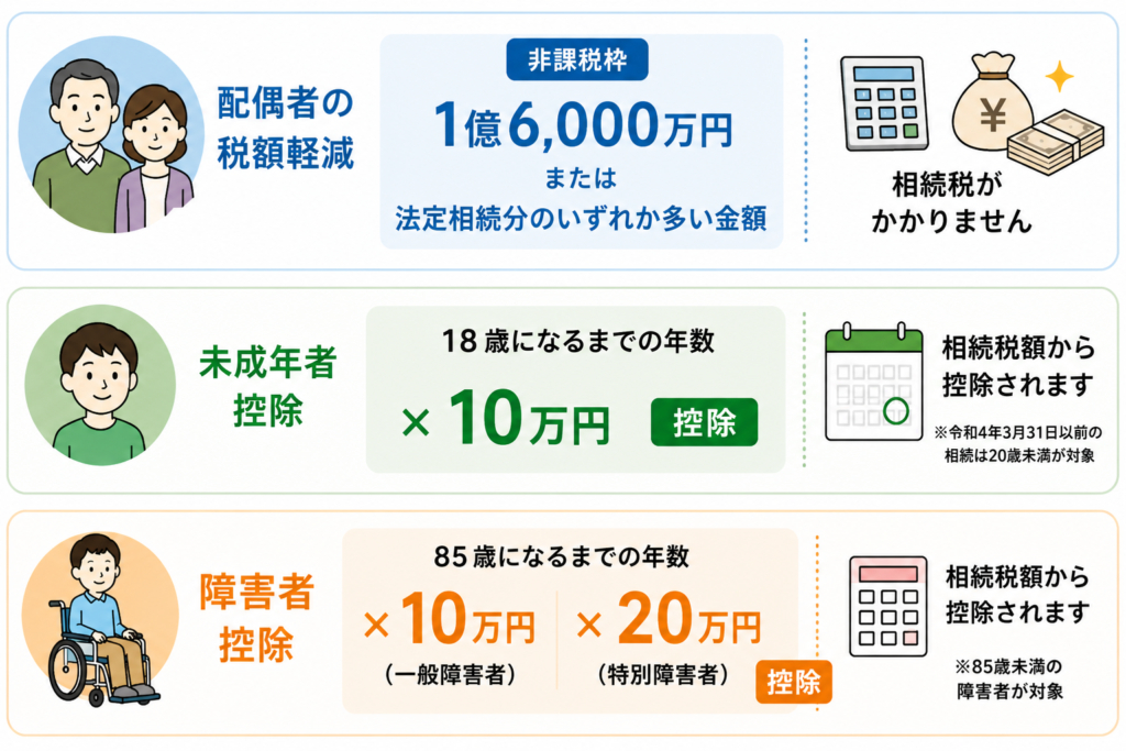小規模宅地等の特例以外に適用できる控除のイラスト
