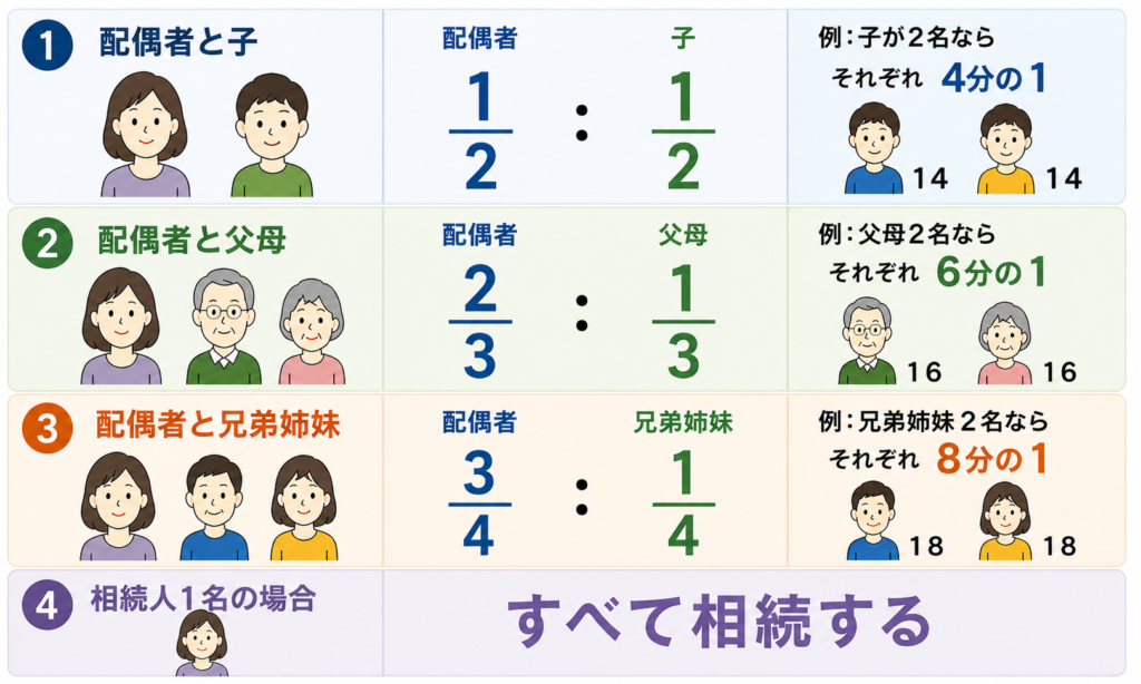 法定相続分の図解