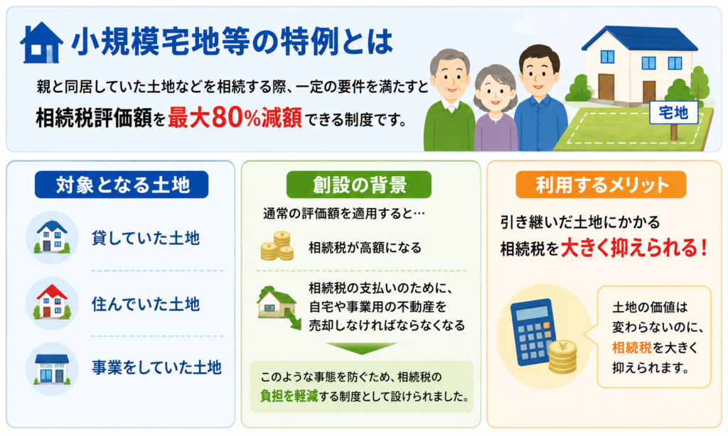 小規模宅地等の特例を説明した図解
