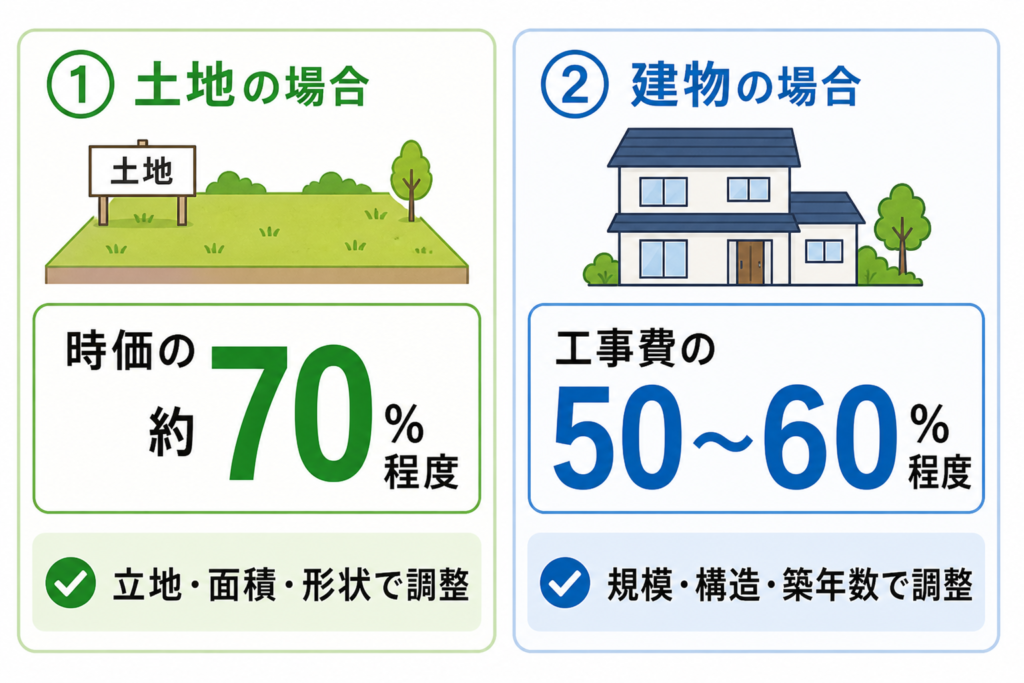 固定資産税評価額の目安のイラスト