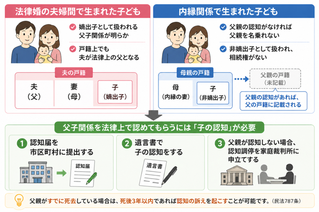 生まれた子どもの戸籍に関する図解