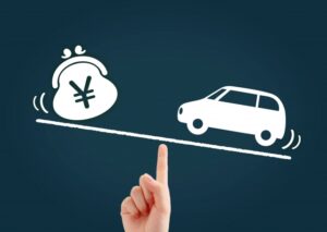 車とお財布の絵の画像