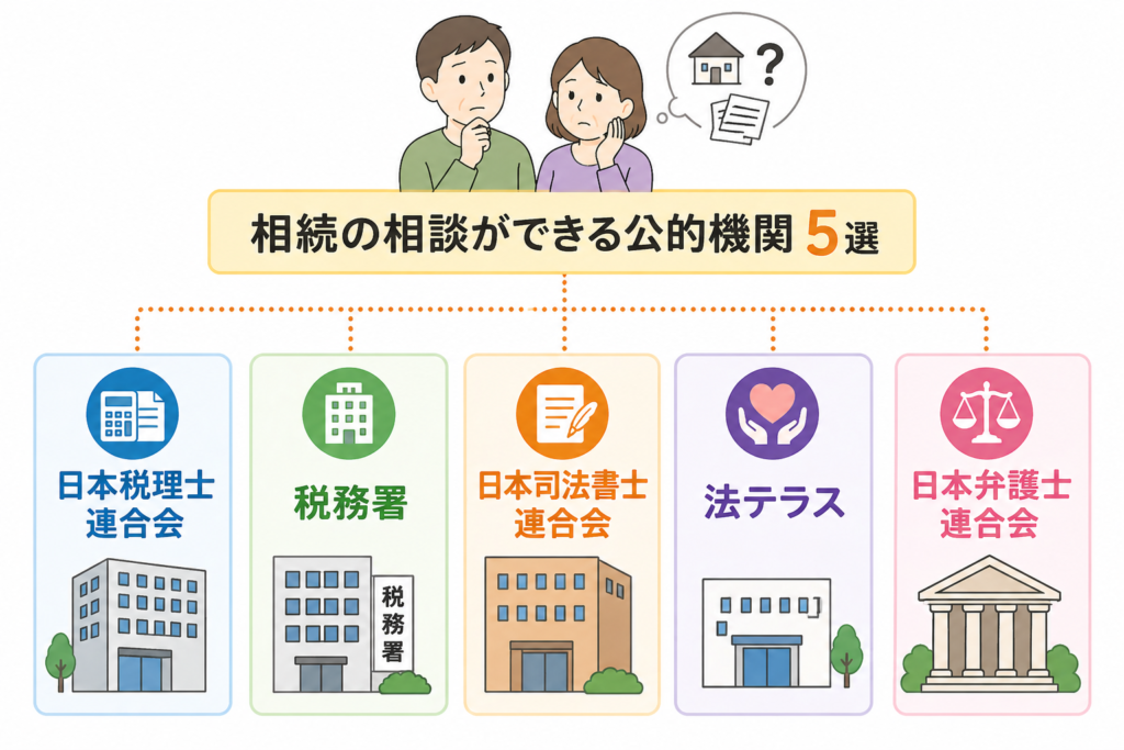 相続の相談ができる公的機関の図解