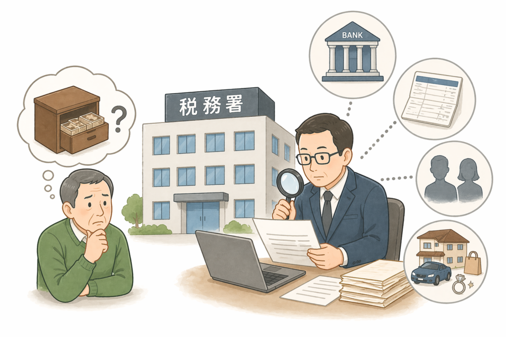 税務署はどのようにタンス預金を把握するのかのイラスト