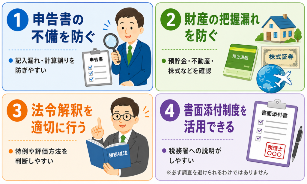 相続税申告を税理士に依頼するメリットをまとめた図解